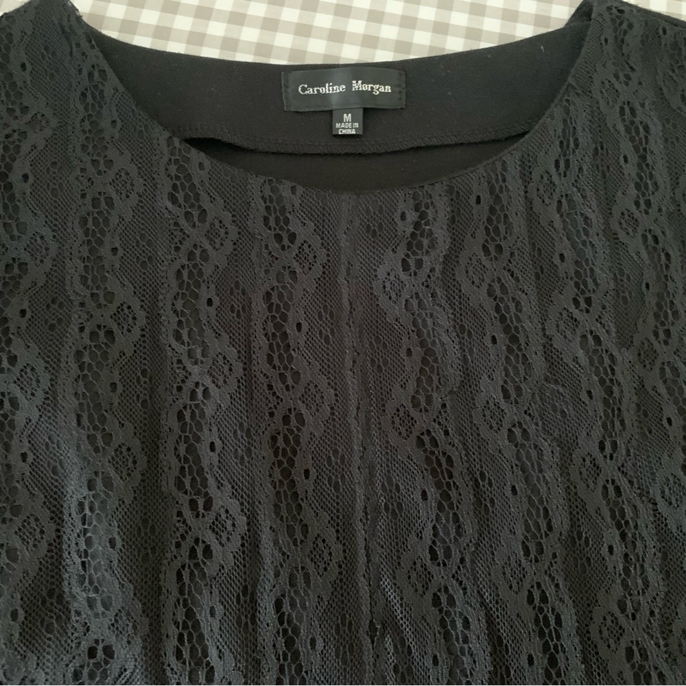 Caroline Morgan Black Mini Dress Size M - Picture 3 of 5